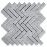 Carrara Marble Italian White Bianco Greyish 1x3 Herringbone Mosaic Floor Wall Tile Honed